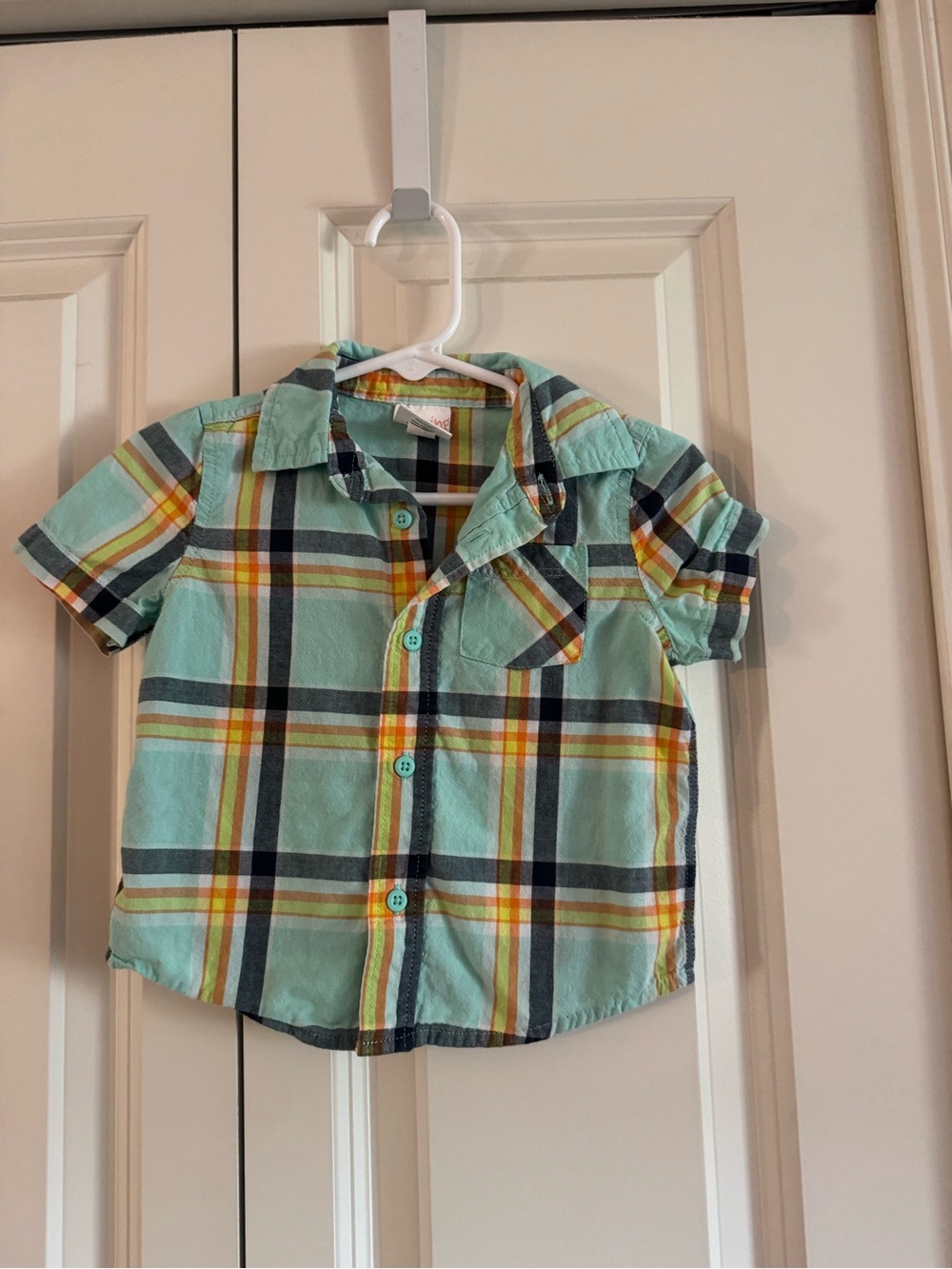jumping beans Mint Green Plaid Short-Sleeve Button-Down